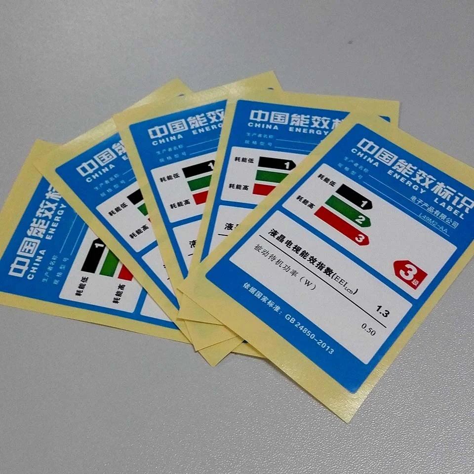 Self-adhesive energy efficiency labels